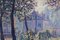 Frederick O'Neill Gallagher, Giardino all'alba con bambini, Olio su tela, Inizio XX secolo, Con cornice, Immagine 4