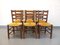 Chaises Vintage Brutaliste en Bois et Paille, 1960s, Set de 6 1