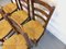 Vintage Brutalist Wooden & Straw Chairs, 1960s, Set of 6 8