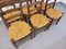 Vintage Brutalist Wooden & Straw Chairs, 1960s, Set of 6 3