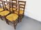 Vintage Brutalist Wooden & Straw Chairs, 1960s, Set of 6 5