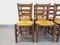 Brutalistische Vintage Stühle aus Holz & Stroh, 1960er, 6er Set 4