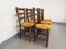 Brutalistische Vintage Stühle aus Holz & Stroh, 1960er, 6er Set 9