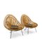 Lounge Chairs in Rattan by Janine Abraham & Dirk Jan Rol, France, 1950s, Set of 2 1