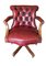 Classic Chesterfield Revolving Captain's Chair in Oxblood Leather with Brass Details, 1970s 1