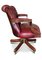 Classic Chesterfield Revolving Captain's Chair in Oxblood Leather with Brass Details, 1970s, Image 3