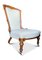 Empire Walnut Salon Chair with Decorative Inlay & Ceramic Castors, 1800s 1