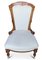 Empire Walnut Salon Chair with Decorative Inlay & Ceramic Castors, 1800s, Image 2