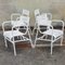 Vintage French Garden Chairs in Perforated Steel in the style of Mathieu Matégot, 1950s, Set of 4 1