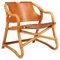 Danish Modern Manilla Lounge Chair in Bamboo, Rattan & Saddle Leather, 1960s 1