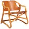 Danish Modern Manilla Lounge Chair in Bamboo, Rattan & Saddle Leather, 1960s, Image 1