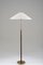 Scandinavian Midcentury Floor Lamp in Brass and Wood attributed to Falkenbergs, Sweden, 1960s 2