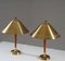 Mid-Century Scandinavian Table Lamps in Brass & Teak attributed to Falkenbergs, 1950s, Set of 2 3