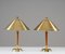 Mid-Century Scandinavian Table Lamps in Brass & Teak attributed to Falkenbergs, 1950s, Set of 2 2