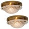 Handmade Glass Brass Wall Light attributed to Hillebrand, 1970s, Image 1