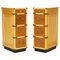 Tall Slim Vintage Military Campaign Bedside Tables with Drawers, Set of 2 1