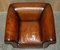Vintage Art Deco Club Armchairs in Hand Dyed Cigar Brown Leather, Set of 2 11