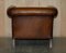 Vintage Art Deco Club Armchairs in Hand Dyed Cigar Brown Leather, Set of 2 16