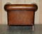 Vintage Art Deco Club Armchairs in Hand Dyed Cigar Brown Leather, Set of 2, Image 19
