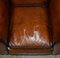 Vintage Art Deco Club Armchairs in Hand Dyed Cigar Brown Leather, Set of 2 12