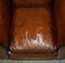 Vintage Art Deco Club Armchairs in Hand Dyed Cigar Brown Leather, Set of 2, Image 12