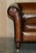Vintage Art Deco Club Armchairs in Hand Dyed Cigar Brown Leather, Set of 2, Image 4