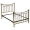 Victorian Brass Bed Frame with Original Porcelain Castors, 1840s 1