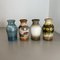 Vintage Fat Lava Pottery Vases attributed to Scheurich, Germany, 1970s, Set of 4 2