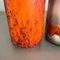 Jarrones de cerámica Fat Lava naranja atribuidos a Scheurich, Alemania, años 70. Juego de 2, Imagen 9