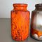 Fat Lava Orange Pottery Vases attributed to Scheurich, Germany, 1970s, Set of 2, Image 4