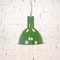 Lámpara de techo industrial Bauhaus en verde, años 60, Imagen 2