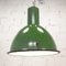 Bauhaus Industrial Green Ceiling Light, 1960s 3