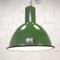 Lámpara de techo industrial Bauhaus en verde, años 60, Imagen 3