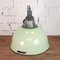Lámpara de techo industrial grande verde, años 60, Imagen 4