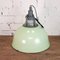 Lámpara de techo industrial grande verde, años 60, Imagen 5