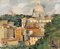 Luigi Surdi, La Basilique Saint-Pierre, Rome, 1942, Oil on Wood, Framed 1