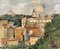 Luigi Surdi, La Basilique Saint-Pierre, Rome, 1942, Oil on Wood, Framed, Image 1