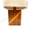 Lampe de Bureau Hollywood Regency Cubic en Bois et Laiton, Italie, 1970s 4