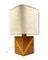 Hollywood Regency Cubic Wood and Brass Table Lamp, Italy, 1970s 8