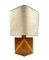 Hollywood Regency Cubic Wood and Brass Table Lamp, Italy, 1970s, Image 6