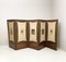 Antique Walnut and Canvas Room Divider, Image 1