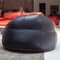 Dark Brown Leather Pouf, 1960s 4