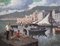 Giuseppe Iannicella, Village de pêcheurs et réparation des filets - côte amalfitaine, Oil on Wood, Image 1