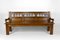 Rustic Carved Oak Farmhouse Bench, France, 20th Century 1