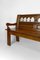 Rustic Carved Oak Farmhouse Bench, France, 20th Century 7