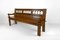 Rustic Carved Oak Farmhouse Bench, France, 20th Century 4