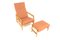 Lounge Chair with Footstool by Bengt Ruda for Nordiska Kompaniet, Sweden, 1950s, Set of 2 1