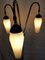 Deutsche Vintage Stehlampe mit Milchglasschirmen, 1950er 2