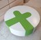 Large Postmodern American White & Green Laminate Coffee Table on Casters, USA, 1990s 10