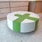 Large Postmodern American White & Green Laminate Coffee Table on Casters, USA, 1990s, Image 5